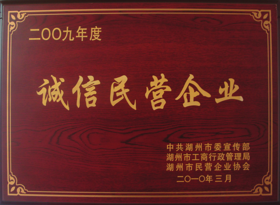 2009年诚信民营企业